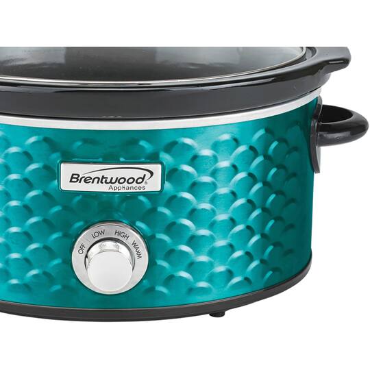 Brentwood Blue 4.5qt. Scallop-Pattern Slow Cooker